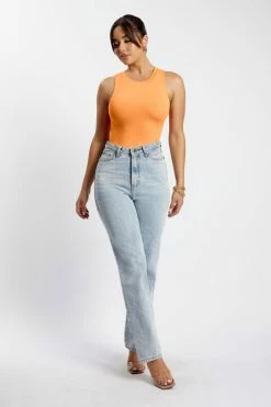 WXI Jordyn Tank Sleeveless Bodysuit - Tangerine All Tops