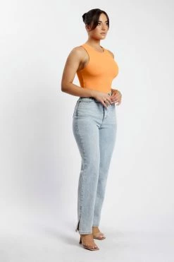WXI Jordyn Tank Sleeveless Bodysuit - Tangerine All Tops