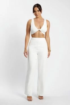 WNG Saskia Straight Leg Trousers - White