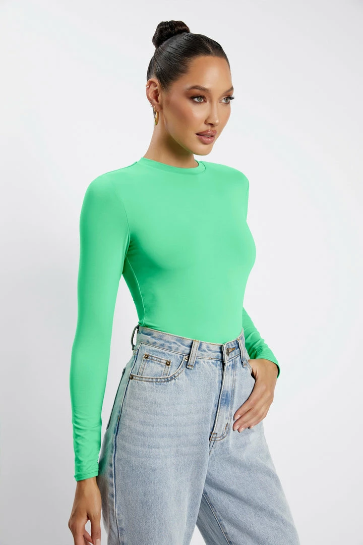 WXI Delilah Long Sleeve Crew Neck Bodysuit - Fresh Green 9 WXI Delilah Long Sleeve Crew Neck Bodysuit - Fresh Green