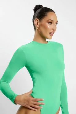 WXI Delilah Long Sleeve Crew Neck Bodysuit - Fresh Green 17 WXI Delilah Long Sleeve Crew Neck Bodysuit - Fresh Green