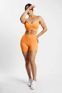 MGH Activewear Bottoms Summer V Front Bike Shorts - Tangerine