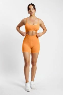 MGH Activewear Bottoms Summer V Front Bike Shorts - Tangerine
