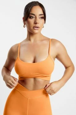 MGH Activewear Tops Summer V Front Crop Top - Tangerine