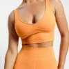 MGH Activewear Tops Jolie Seam Detail Longline Crop Top - Tangerine