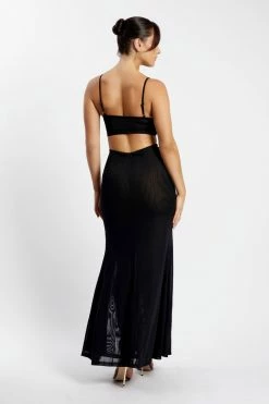 ROM Laila Maxi Halter Dress With Cut Outs - Black DRESSES