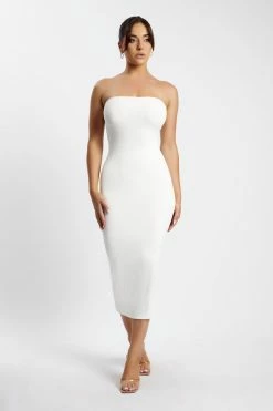 WXI Cassidy Strapless Midi Dress - White