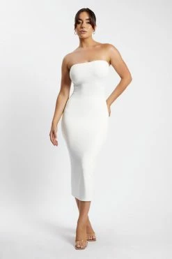 WXI Cassidy Strapless Midi Dress - White