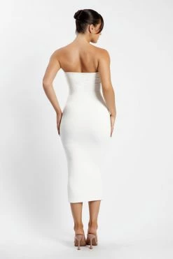 WXI Cassidy Strapless Midi Dress - White
