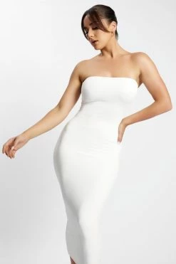 WXI Cassidy Strapless Midi Dress - White