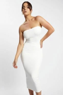 WXI Cassidy Strapless Midi Dress - White