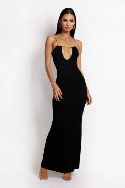 WXI DRESSES Kirsty Strappy Circle Cutout Maxi Dress - Black