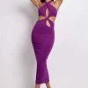 QNG DRESSES Briana Cut Out Midi Dress - Violet