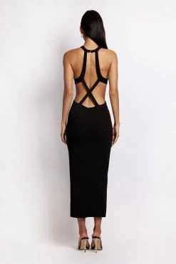 QNG Briana Cut Out Midi Dress - Black DRESSES