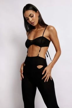 BSD Celeste Mesh Two Piece Jumpsuit - Black