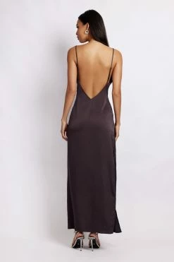 JLW DRESSES Karissa Side Split Maxi Dress - Charcoal