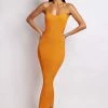 EMS Morgan Halter Knit Midi Dress - Tangerine