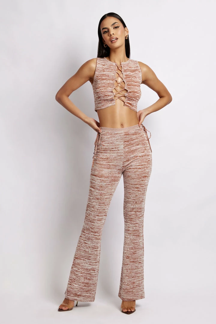 EMS Angelica Lace Up Side Knitted Pants - Brown Space Dye 7 EMS Angelica Lace Up Side Knitted Pants - Brown Space Dye