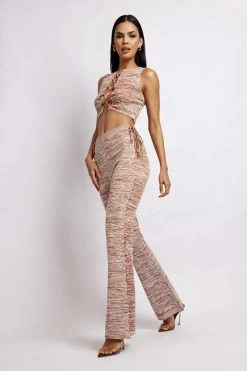 EMS Angelica Lace Up Side Knitted Pants - Brown Space Dye 12 EMS Angelica Lace Up Side Knitted Pants - Brown Space Dye