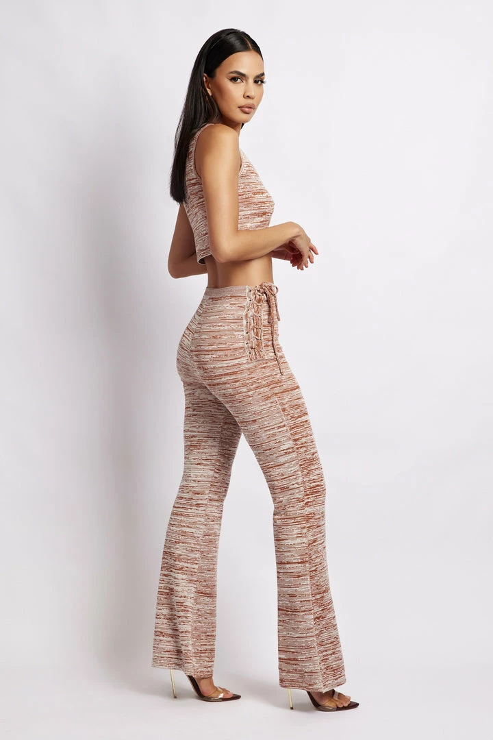 EMS Angelica Lace Up Side Knitted Pants - Brown Space Dye 2 EMS Angelica Lace Up Side Knitted Pants - Brown Space Dye