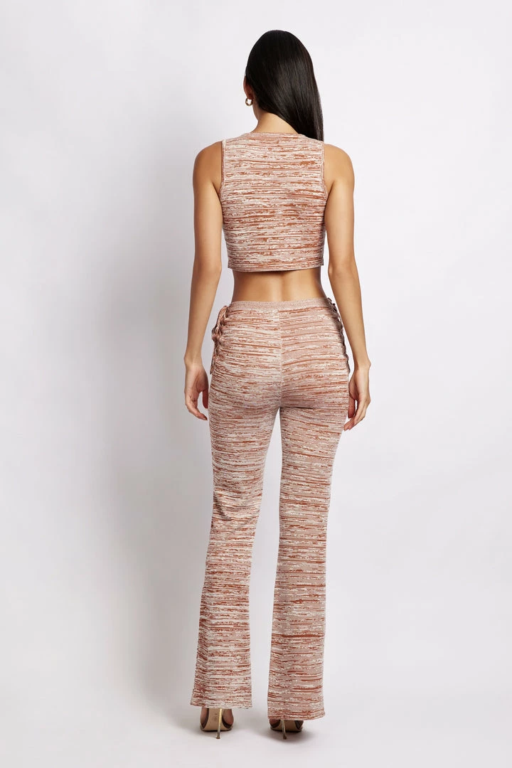 EMS Angelica Lace Up Side Knitted Pants - Brown Space Dye 4 EMS Angelica Lace Up Side Knitted Pants - Brown Space Dye