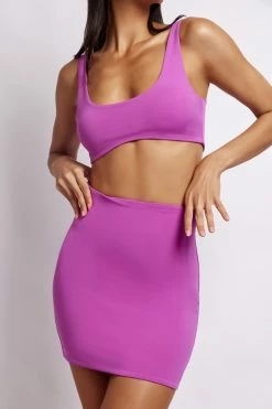 WXI All Tops Jemma Scoop Neck Super Crop Top - Violet