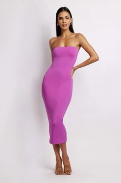 WXI Cassidy Strapless Midi Dress - Violet