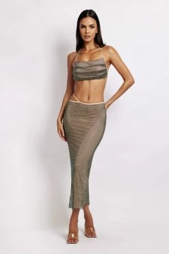 WDN Rayne Mesh Diamante Midi Skirt - Iridescent Black 17 WDN Rayne Mesh Diamante Midi Skirt - Iridescent Black