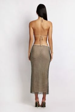 BSD Two Piece Sets Casey Mesh Diamante Halter Crop - Iridescent Black 10 BSD Two Piece Sets Casey Mesh Diamante Halter Crop - Iridescent Black