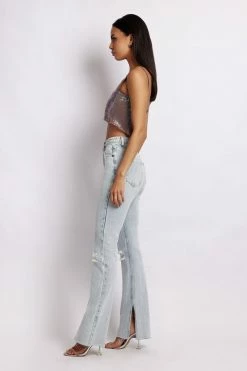 QNG Lianne Glow Mesh Bandeau Top - Iridescent Purple