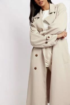 WNT Keily Super Oversized Trench Coat - Bone