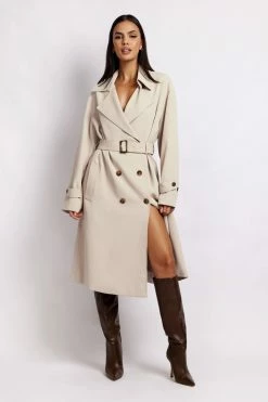WNT Keily Super Oversized Trench Coat - Bone