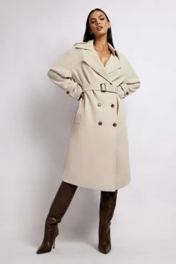 WNT Keily Super Oversized Trench Coat - Bone