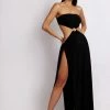 ROM DRESSES Sierra Strapless Shimmer Dress - Black Shimmer