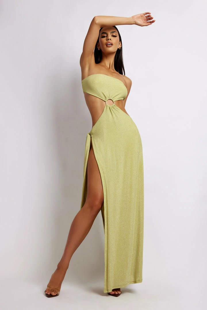 ROM Sierra Strapless Shimmer Dress - Green Shimmer DRESSES 6 ROM Sierra Strapless Shimmer Dress - Green Shimmer DRESSES