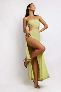 ROM Sierra Strapless Shimmer Dress - Green Shimmer DRESSES