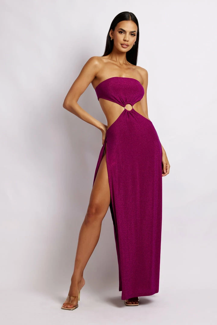 ROM DRESSES Sierra Strapless Shimmer Dress - Violet Shimmer 1 ROM DRESSES Sierra Strapless Shimmer Dress - Violet Shimmer