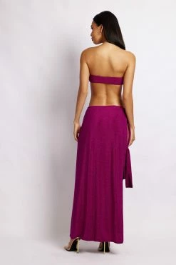 ROM DRESSES Sierra Strapless Shimmer Dress - Violet Shimmer