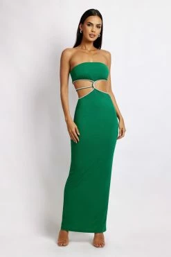 AMC Billie Strapless Maxi Dress - Green