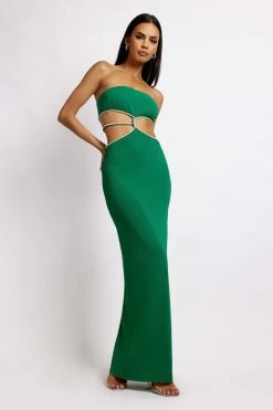 AMC Billie Strapless Maxi Dress - Green