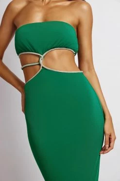 AMC Billie Strapless Maxi Dress - Green