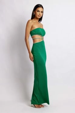 AMC Billie Strapless Maxi Dress - Green