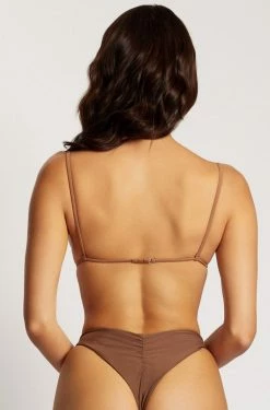 GLD Clarissa O-Ring Triangle Bikini Top - Chocolate MESHKI SWIM