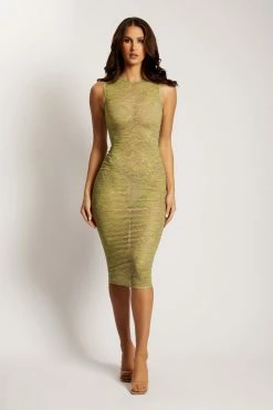 ROM Bonnie Sleeveless Midi Dress - Green Retrograde
