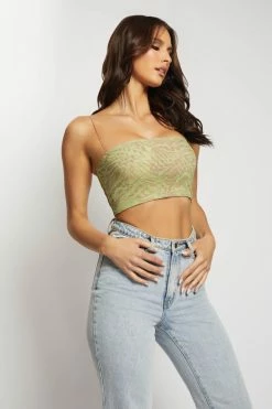 ROM Yvonne Mesh Crop - Green Retrograde