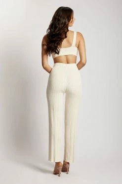 EMS Deanna Wide Leg Knitted Pants - Cream All Bottoms