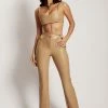 WNT Tyra Straight Leg Faux Leather Pants - Camel All Bottoms