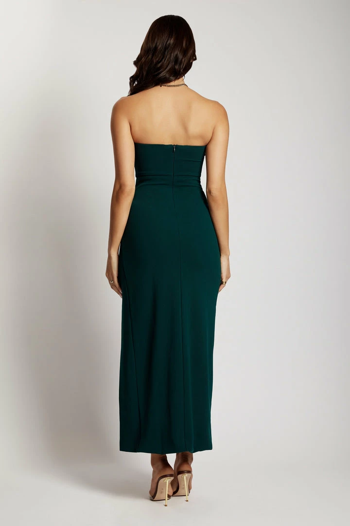 QNG Rachel Maxi Split Front Dress - Green DRESSES 2 QNG Rachel Maxi Split Front Dress - Green DRESSES