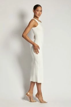 ROM Viola Ribbed Maxi Split Racer Neck Dress - White DRESSES 17 ROM Viola Ribbed Maxi Split Racer Neck Dress - White DRESSES