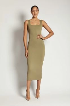 WXI DRESSES Jhene Tank Maxi Dress - Moss